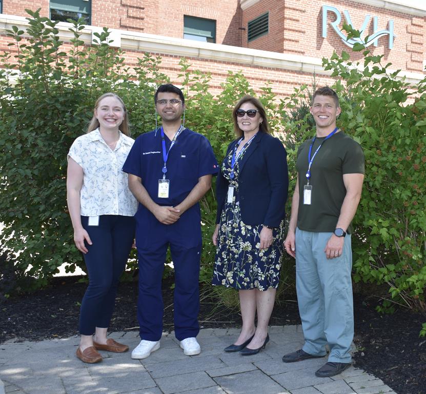 Dr. Amanda Low, RVH Chief of Staff and and FHO Co-Lead, Ancient Rivers Family Health Organization (left), along with Suzanne Madore, RVH CEO and Dr. Ben Blaine, welcome Dr. Saeed Taghavifar (second from left) to our community.